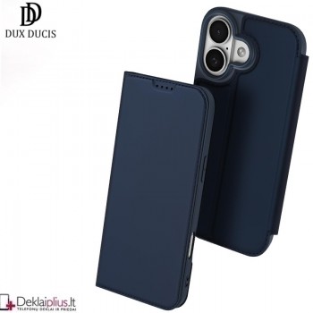 Dux Ducis Skin Pro dirbtinės odos dėklas - mėlynas (Apple Iphone 17)